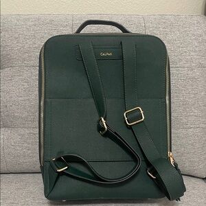 Calpak Forest Green Backpack with Gold Details